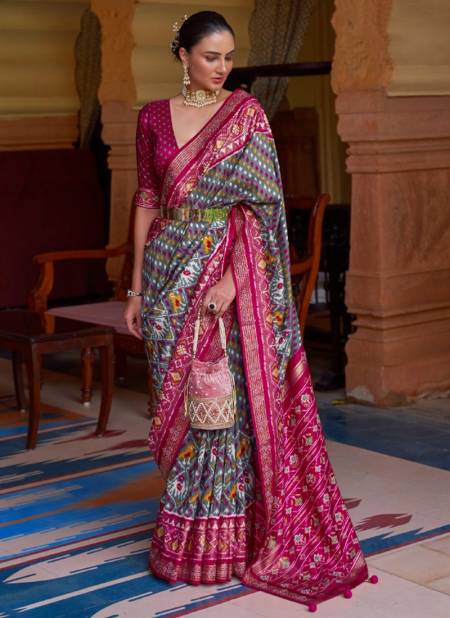 Multi REWAA PATOLA Heavy Designer Wedding Wear Patola Latest Saree Collection R113-F